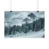 92377-16.jpg Car in Mountain Landscape With Snowy Trees Poster