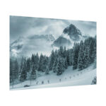 Car in Mountain Landscape With Snowy Trees Poster - Image 53