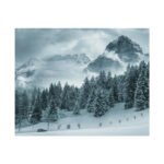 Car in Mountain Landscape With Snowy Trees Poster - Image 56