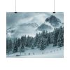 92378-16.jpg Car in Mountain Landscape With Snowy Trees Poster
