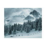 Car in Mountain Landscape With Snowy Trees Poster - Image 61