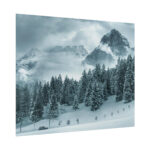 Car in Mountain Landscape With Snowy Trees Poster - Image 63
