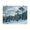 92380-16.jpg Car in Mountain Landscape With Snowy Trees Poster