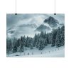 92381-16.jpg Car in Mountain Landscape With Snowy Trees Poster