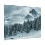 Car in Mountain Landscape With Snowy Trees Poster - Image 73