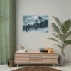 92387-18.jpg Car in Mountain Landscape With Snowy Trees Poster