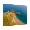 92408-152.jpg Green Fields on the Ocean sand Shoreline at Durdle Door Poster