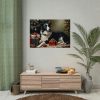92408-203.jpg Border Collie Vintage Christmas Poster