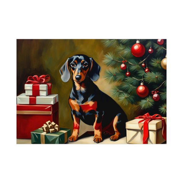 92408-265.jpg Dachshund Vintage Christmas Poster
