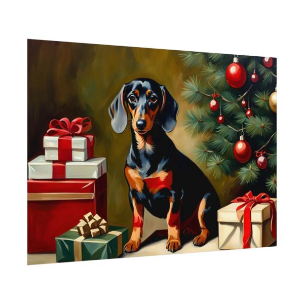 92408-267.jpg Dachshund Vintage Christmas Poster