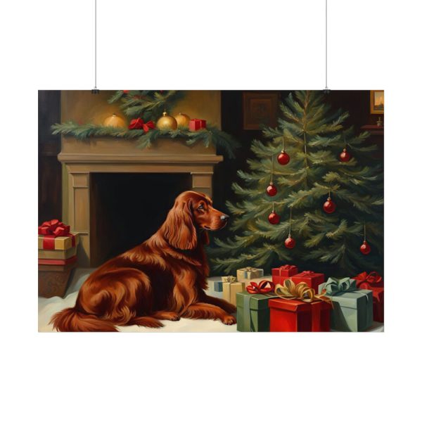 92408-271.jpg Irish Setter Vintage Christmas Poster
