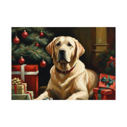 Labrador Vintage Christmas Framed Poster
