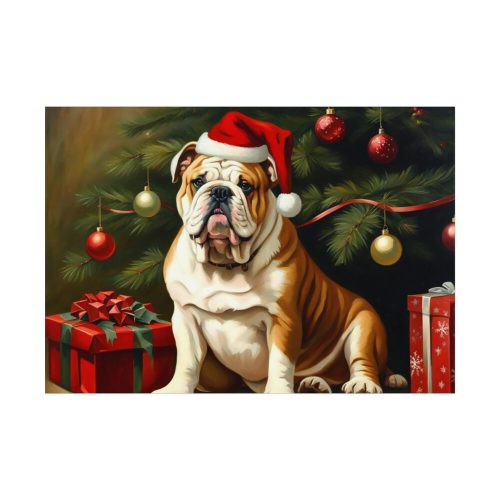 92408-285.jpg English Bulldog Vintage Christmas Poster