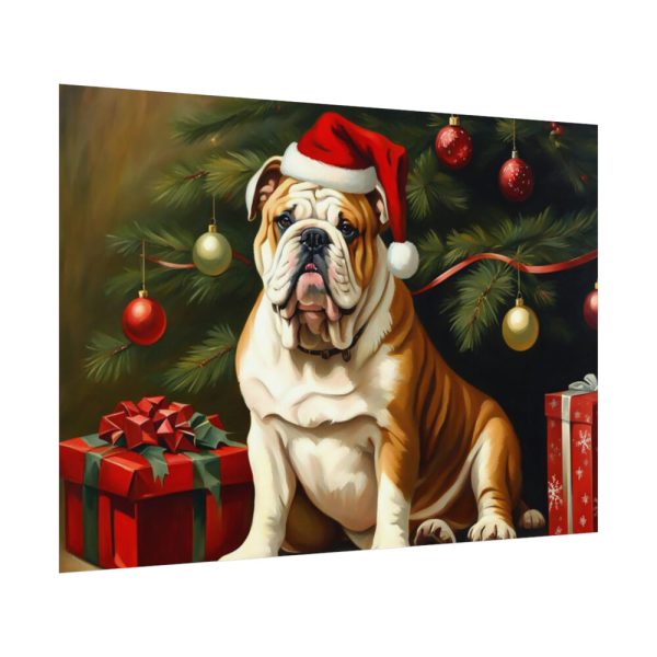 92408-287.jpg English Bulldog Vintage Christmas Poster