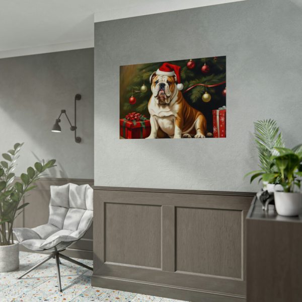 92408-289.jpg English Bulldog Vintage Christmas Poster