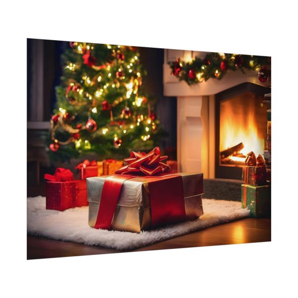 92408-297.jpg Christmas Gifts, Tree and Fireplace Poster