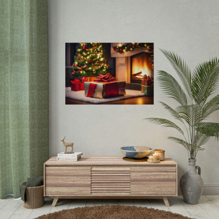 Christmas Gifts, Tree and Fireplace Poster - Image 4