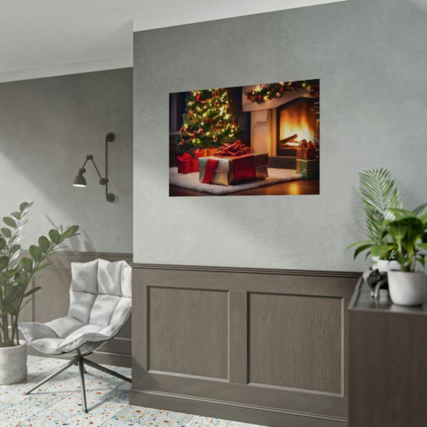92408-299.jpg Christmas Gifts, Tree and Fireplace Poster