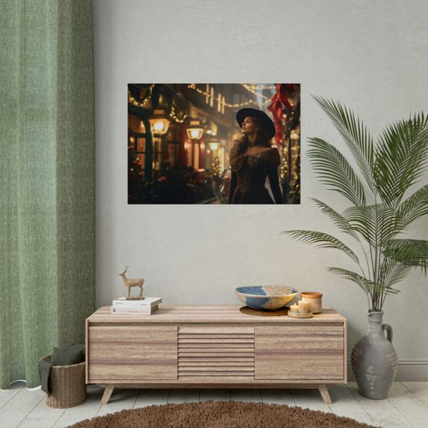 92408-348.jpg Vintage Woman In Town At Christmas Poster