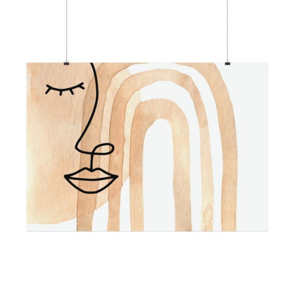 92408-356.jpg Boho Rainbow Line Art Face Poster