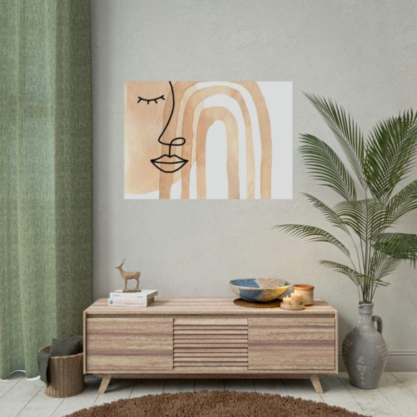 92408-358.jpg Boho Rainbow Line Art Face Poster
