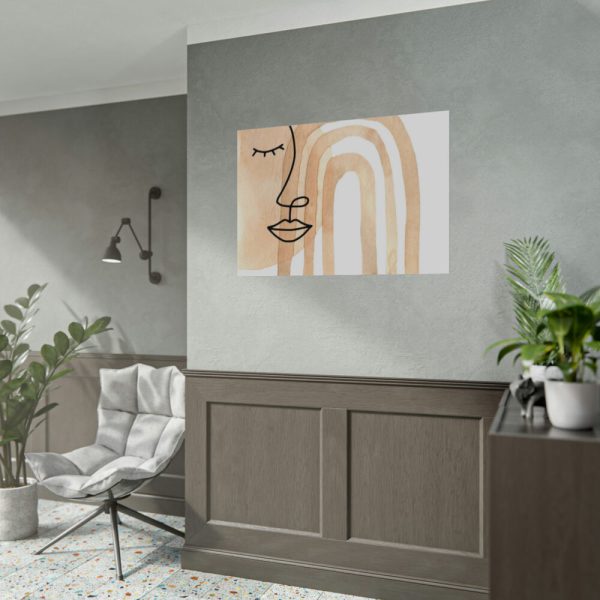 92408-359.jpg Boho Rainbow Line Art Face Poster