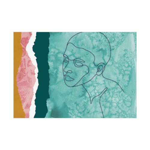Abstract Black Woman Face Poster