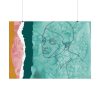 Abstract Black Woman Face Poster