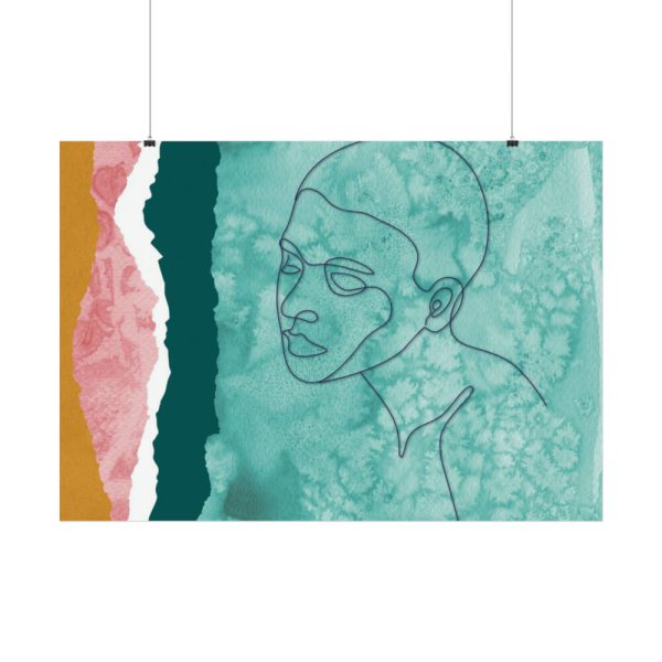 Abstract Black Woman Face Poster