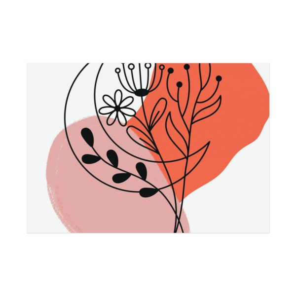 92408-415.jpg Abstract Line Art Plant And Moon Poster