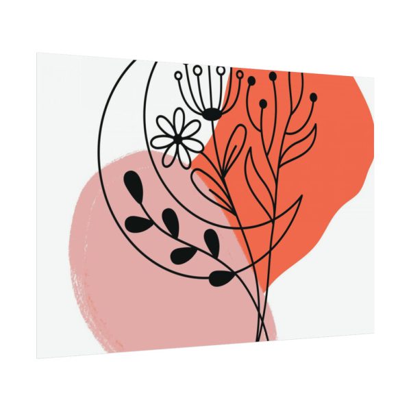 92408-417.jpg Abstract Line Art Plant And Moon Poster
