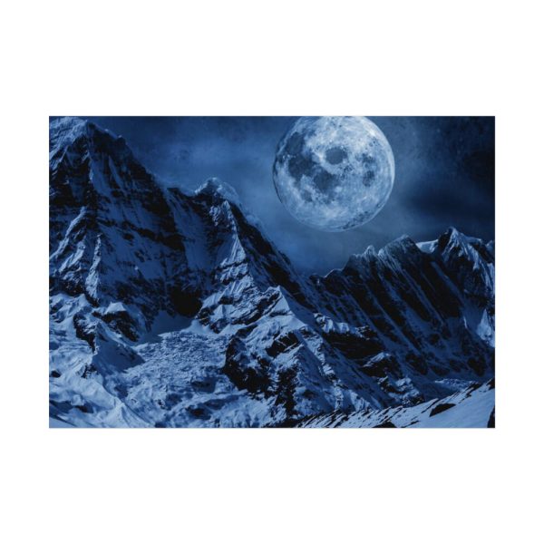 Moon in Mountains Poster