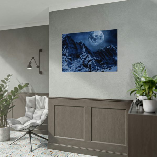 Moon in Mountains Poster
