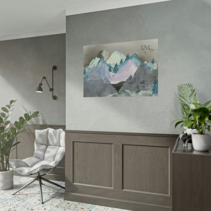 Mountain Landscape Watercolor Poster - Image 5