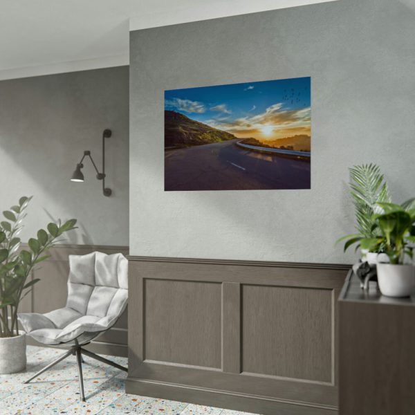 92408-589.jpg Mountain Road Sunset Poster