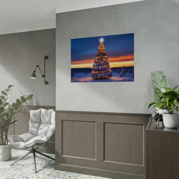 92408-604.jpg Lit Christmas Tree Outside Poster