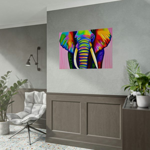 92408-644.jpg Rainbow Colored Elephant I Poster