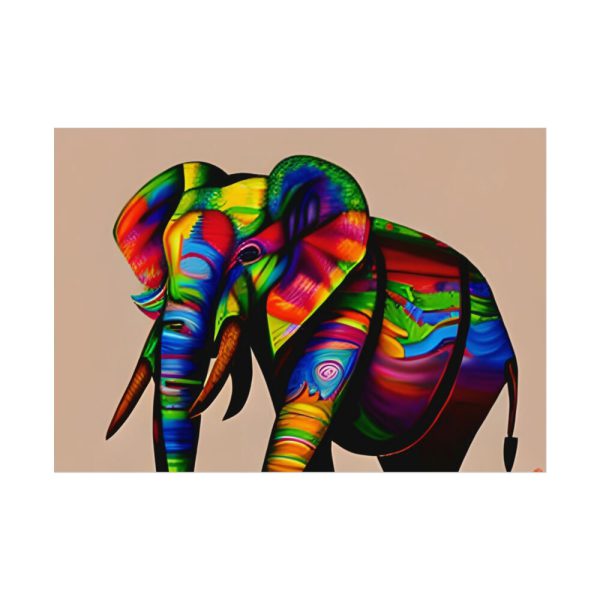 Rainbow Colored Elephant II Poster