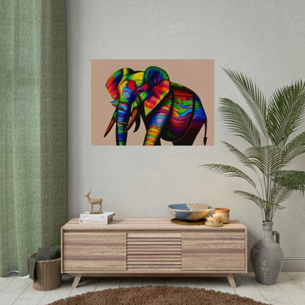Rainbow Colored Elephant II Poster