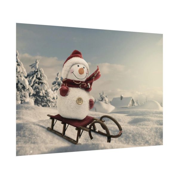 92408-657.jpg Snowman On Sledge Poster