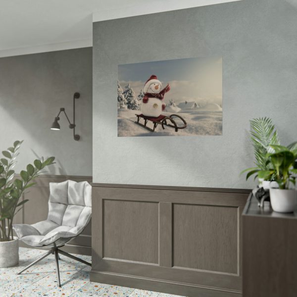 92408-659.jpg Snowman On Sledge Poster