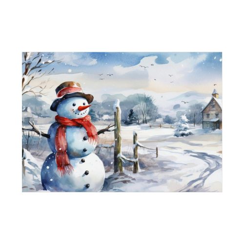 Vintage Snowman Art Poster
