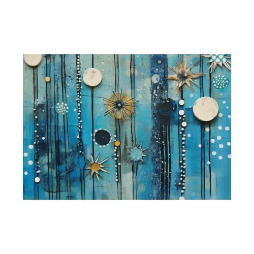 Geometric Abstract Blue Painting Poster