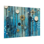 Geometric Abstract Blue Painting Poster - Image 3