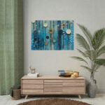 Geometric Abstract Blue Painting Poster - Image 4
