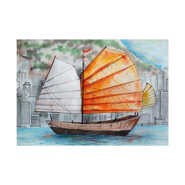 92408-695.jpg Traditional Chinese Sailing Ship Poster