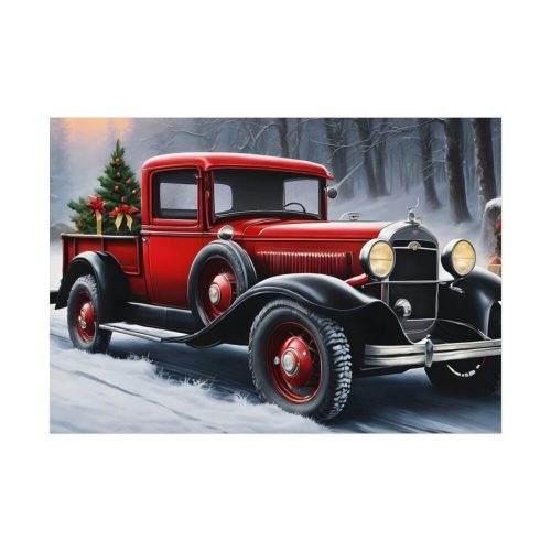 Vintage Pickup Truck Christmas II Poster