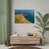92409-153.jpg Green Fields on the Ocean sand Shoreline at Durdle Door Poster