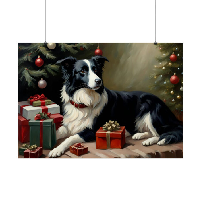 Border Collie Vintage Christmas Poster - Image 7
