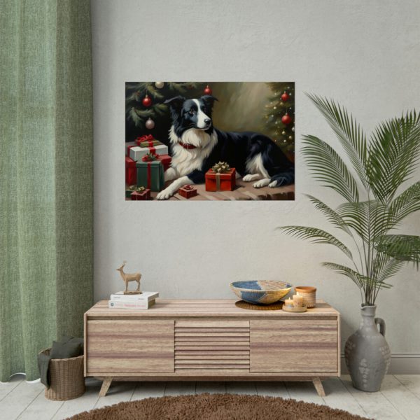92409-203.jpg Border Collie Vintage Christmas Poster